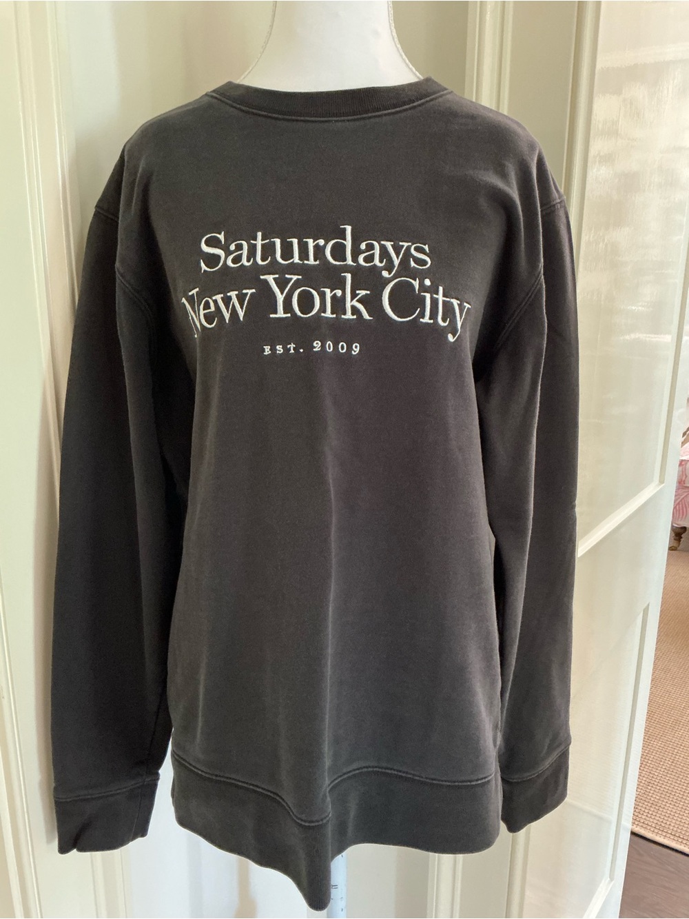Saturdays New York City Charcoal Crewneck Sweatshirt with White Logo